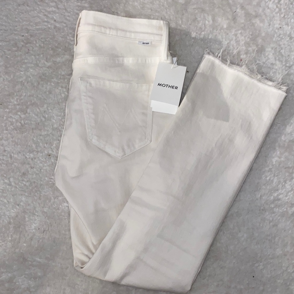 Mother Denim midrise drizzler crop gray